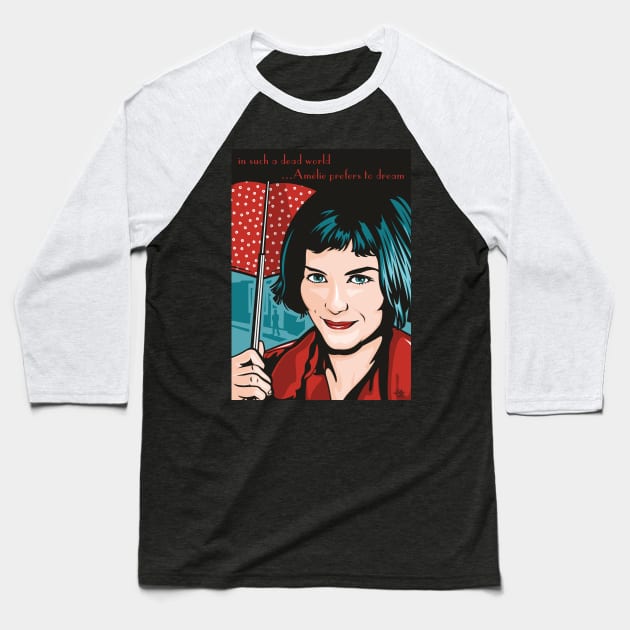 Amelie Baseball T-Shirt by Jamie Lee Art